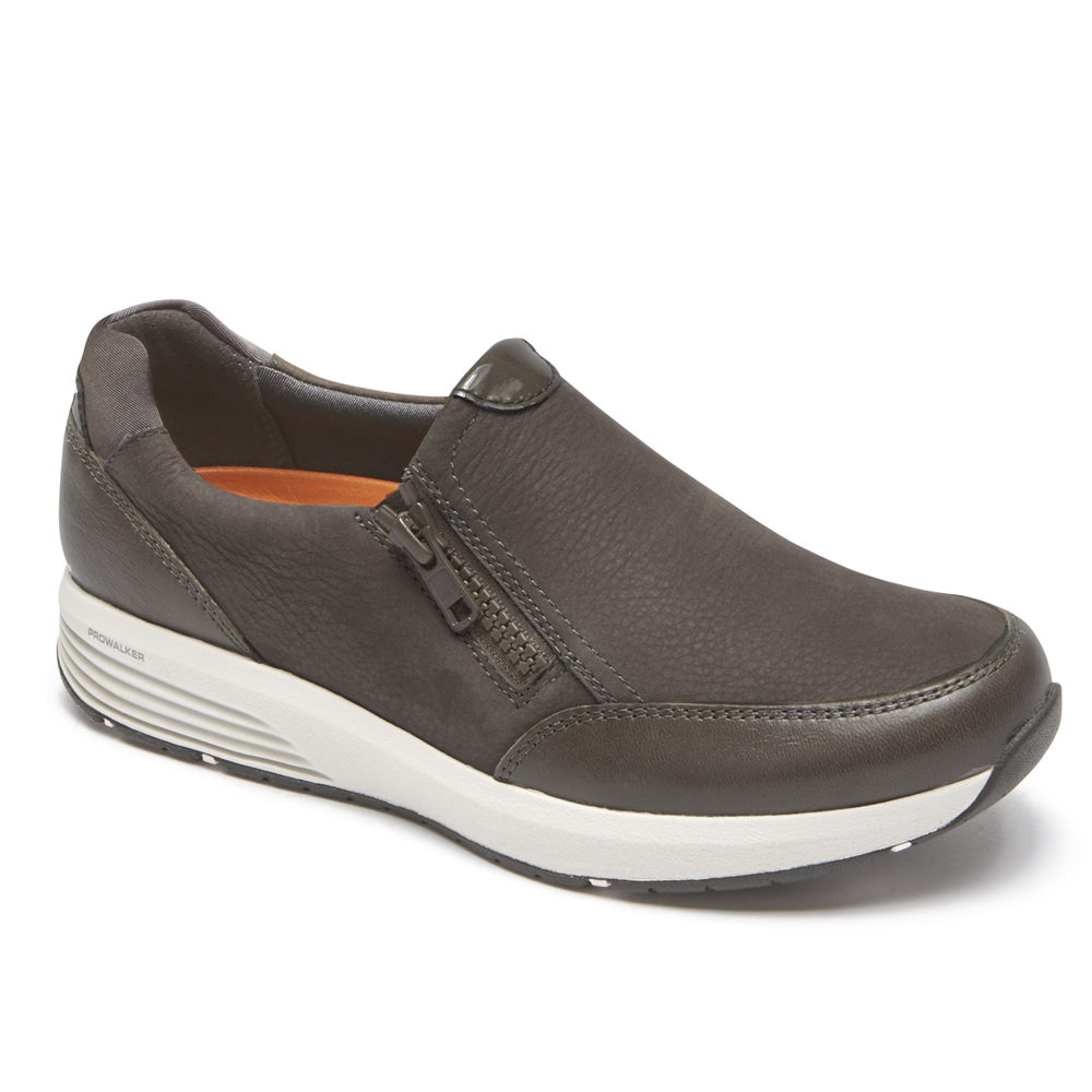 Rockport Singapore Womens Slip-On - Trustride Side Zip Dark Grey - IT8372059